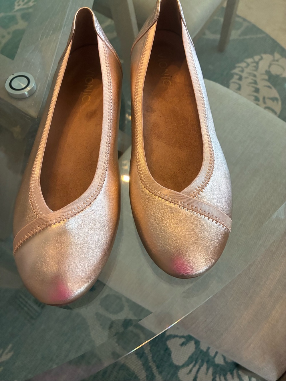 Vionic Caroll ballet flat metallic rose gold color Vionic 8